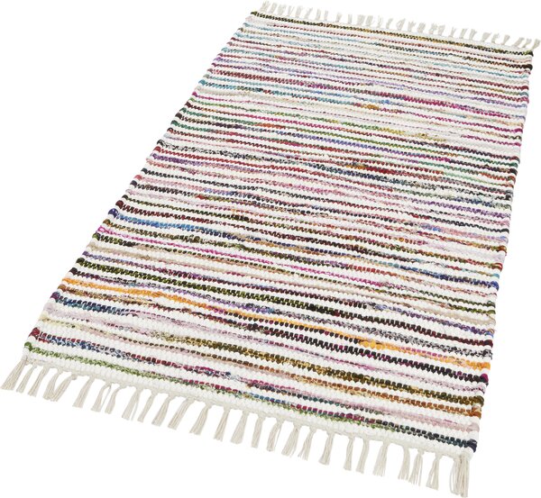 TKANÝ HANDRIČKOVÝ KOBEREC, 60/120 cm viacfarebná, biela Boxxx - Koberce