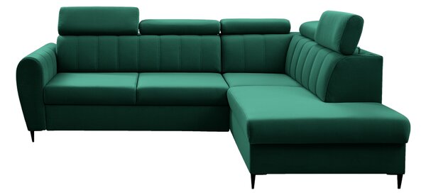 KONDELA Rozkladacia sedacia súprava, smaragdová, pravá, KORIO L