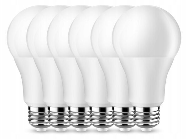 SADA 6x LED žiarovka E27 12W - studena biela