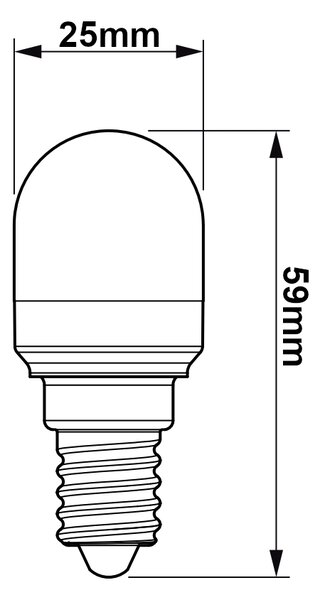 LED žiarovka E14 1,7W 150lm T25 2700K - tepla biela