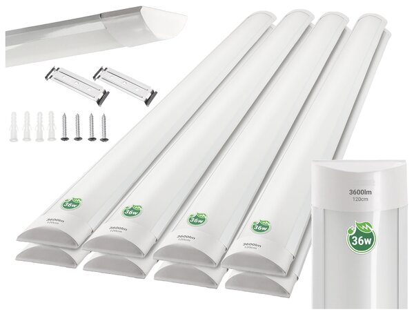 BERGE Sada 2 LED žiaroviek 120 cm prisadené panelové svietidlo 36 W 3600 lm denné svetlo farba