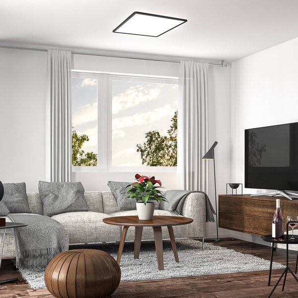 LED panel Slim s diaľkovým ovládaním RGBW, 42 x cm, čierny, podsvietenie, Čierna, Pracovňa / Kancelária, Plast, Stropné svetlo