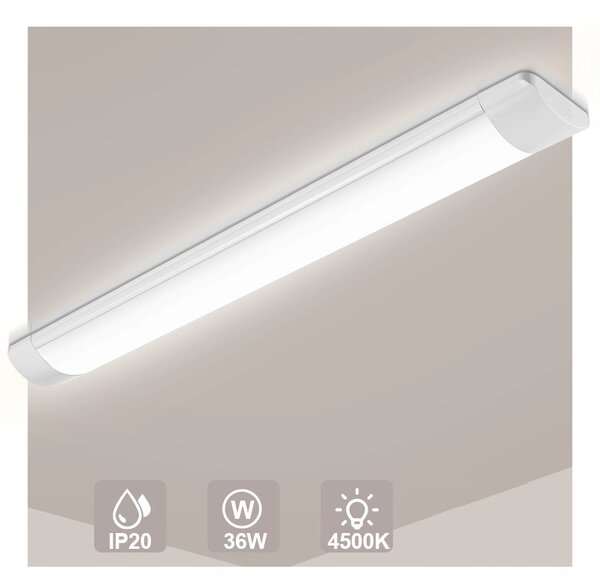 BERGE Sada 2 LED žiaroviek 120 cm prisadené panelové svietidlo 36 W 3600 lm denné svetlo farba