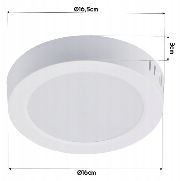 LED stropné svietidlo na povrchovú montáž 12W 1320lm 4000K neutrálna biela kruh