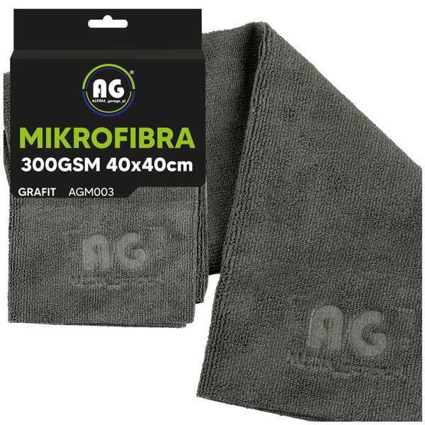 Mikrovláknová utierka 40x40 na sušenie a leštenie, hrubá 300g/m2, grafitová