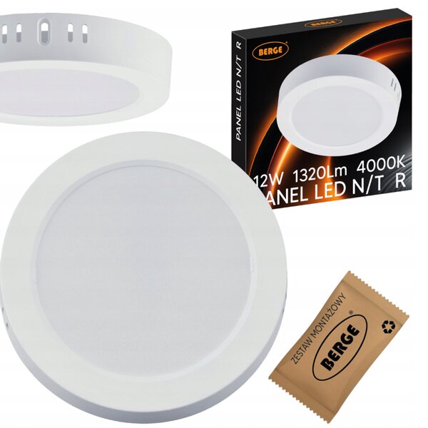 LED stropné svietidlo na povrchovú montáž 12W 1320lm 4000K neutrálna biela kruh