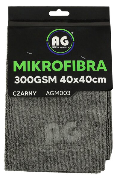 Mikrovláknová utierka 40x40 na sušenie a leštenie, hrubá 300g/m2, grafitová