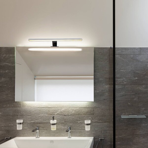 B.K. Licht LED zrkadlo svetlo Mira, šírka 60 cm, chróm, kov, 4 000 K, Chrómová / strieborná, Kúpeľňa, kov, Nástenné svietidlo