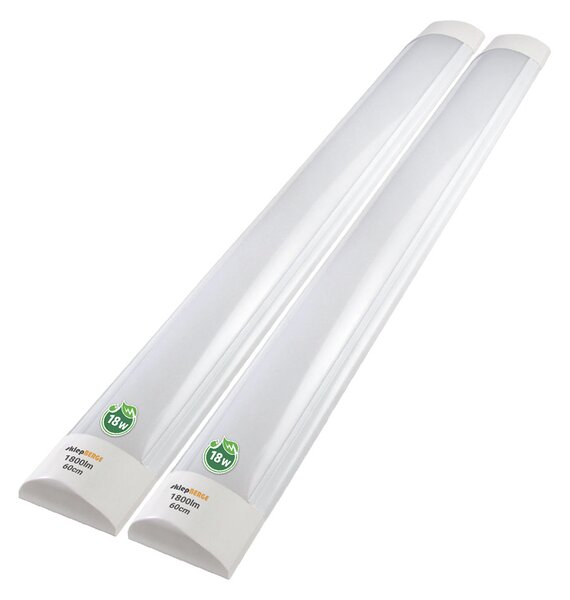 BERGE Sada 2 LED žiaroviek 60 cm prisadené panelové svietidlo 18 W 1800 lm denné svetlo farba