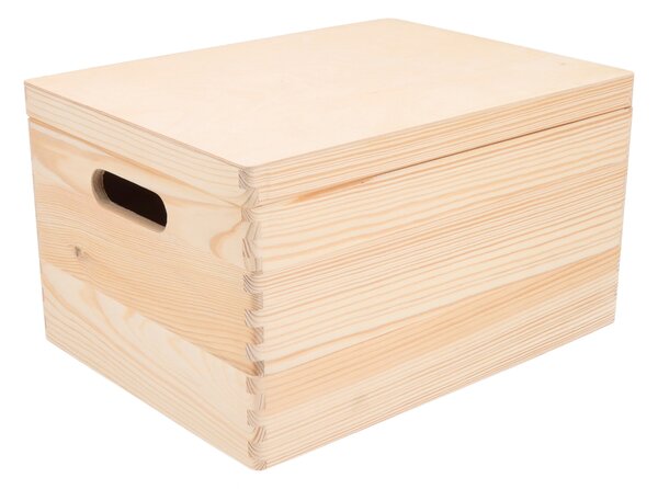 ČistéDrevo Drevený box s vekom 40 x 30 x 23 cm