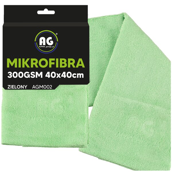 Mikrovláknová utierka 40x40 na sušenie a leštenie, hrubá 300g/m2, zelená