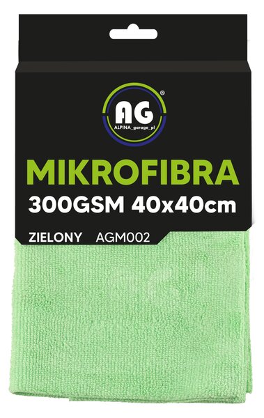 Mikrovláknová utierka 40x40 na sušenie a leštenie, hrubá 300g/m2, zelená