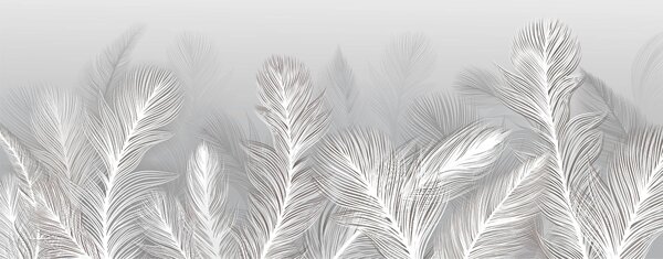 Magnetická podložka na obklad radiátora White leaves Boho 60x100