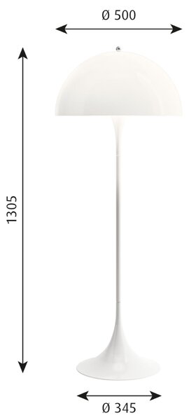 Stojacia lampa Panthella Opal White