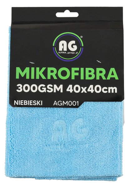 Mikrovláknová utierka 40x40 na sušenie a leštenie, hrubá 300g/m2, modrá