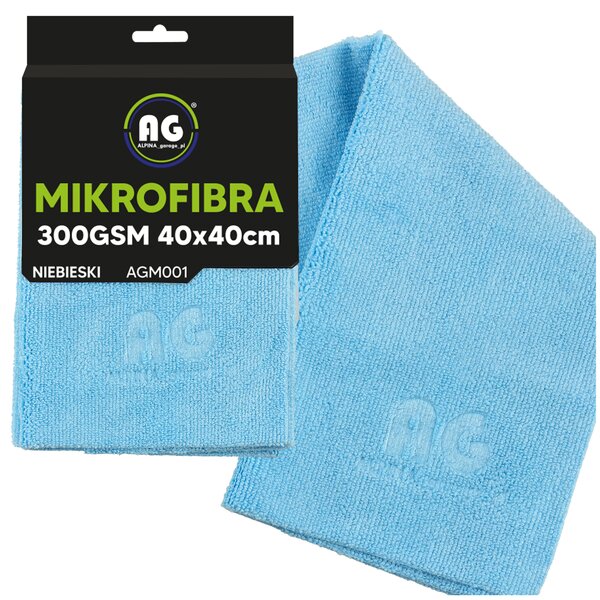 Mikrovláknová utierka 40x40 na sušenie a leštenie, hrubá 300g/m2, modrá