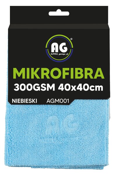 Mikrovláknová utierka 40x40 na sušenie a leštenie, hrubá 300g/m2, modrá