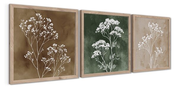 Obrazy v súprave 3 ks 30x30 cm Floral Imprint – Styler