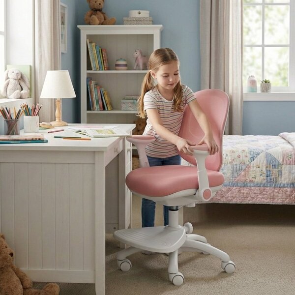 Detská rastúca stolička Neoseat KIDDY ONE — látka, ružová