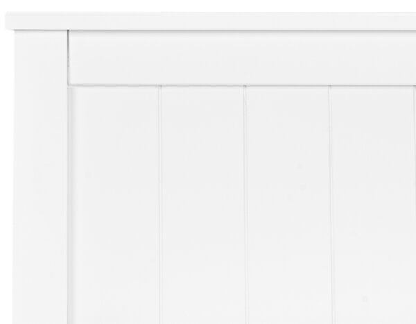 Posteľ biela borovicové drevo MDF 140 x 200 cm s čelom a úložnými zásuvkami minimalistický škandinávsky štýl spálňa detská izba