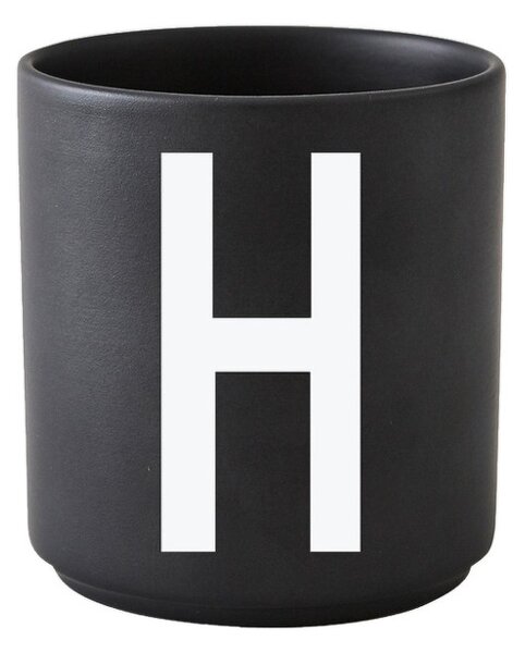 Design Letters Hrnček s písmenom H, black