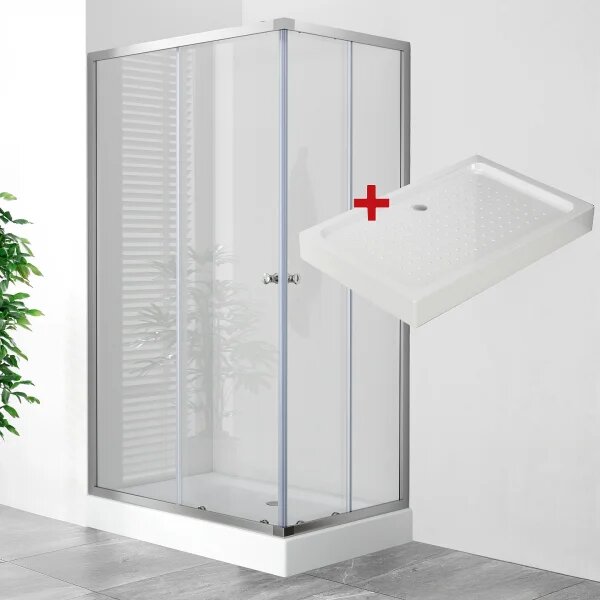 POINT LOR 100x80 Clear Obdĺžnikový sprchovací kút s akrylátovou vaničkou