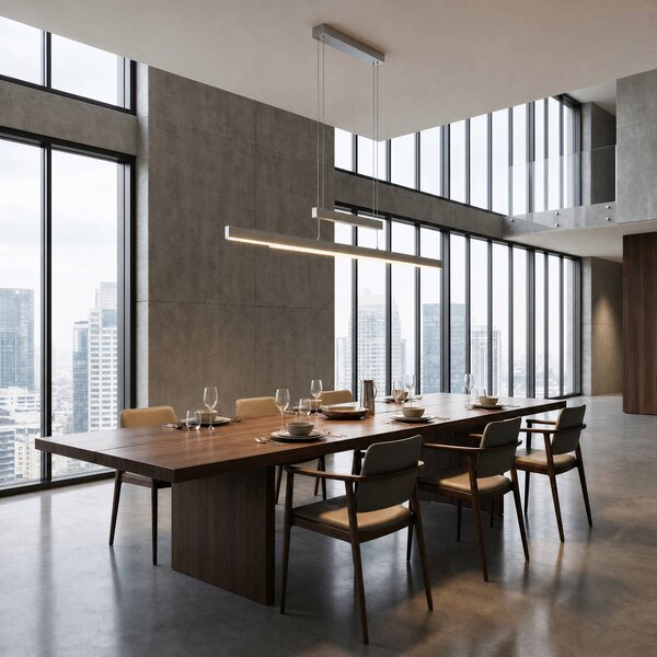 Trio Lighting LED závesné svietidlo Trajan, 2.700-5.000K, nikl matný, Hliník / sivá / zinok, Obývacia izba / jedáleň, kov, Moderný