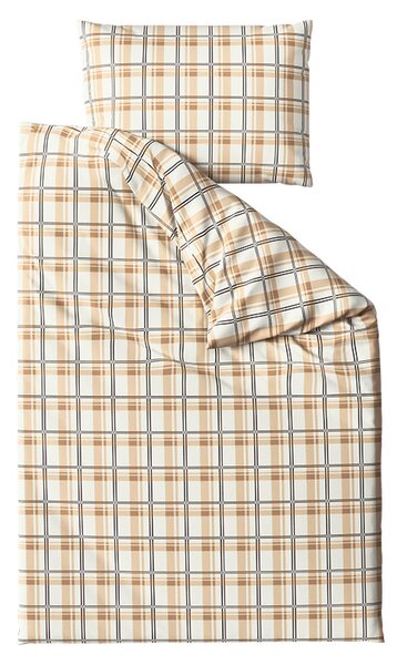Mikroplyšové obliečky PLAID krémové Rozmer obliečky: 2 ks 70 x 90 cm | 200 x 220 cm