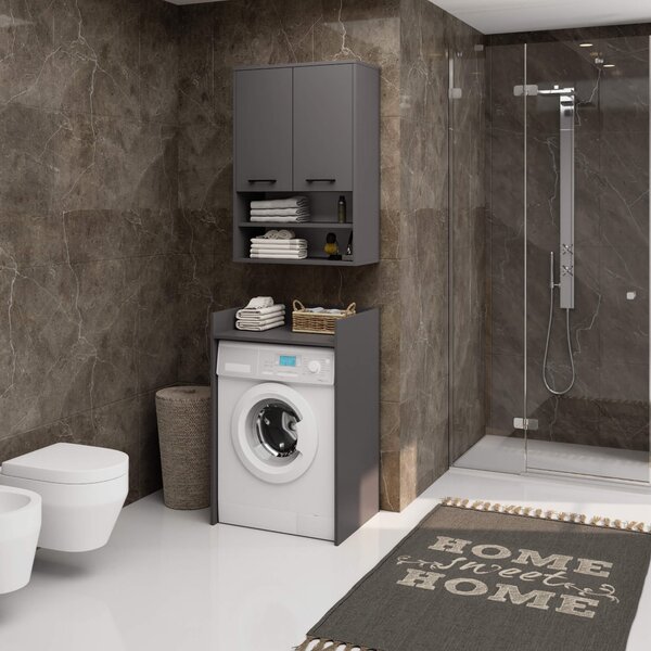 Ak furniture Závesná kúpeľňová skrinka Fin W64 2D 64 cm grafit