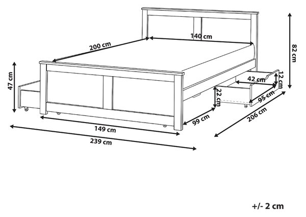 Posteľ biela borovicové drevo MDF 180 x 200 cm s čelom minimalistický škandinávsky štýl spálňa detská izba