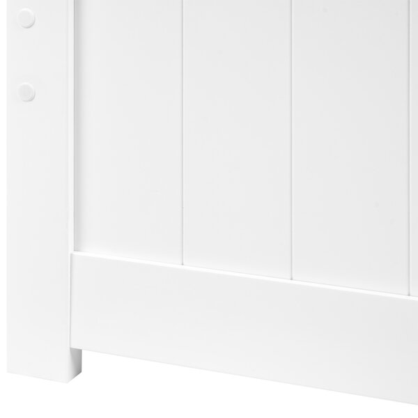 Posteľ biela borovicové drevo MDF 140 x 200 cm s čelom minimalistický škandinávsky štýl spálňa detská izba