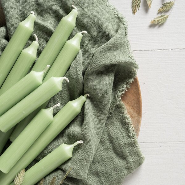Sviečka Dusty Green Rustic 11 cm
