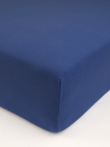 Jersey prostěradlo s elastanem 140 × 200 cm – tmavě modré