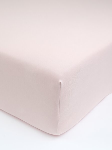 Jersey prostěradlo s elastanem 140 × 200 cm – pudrové