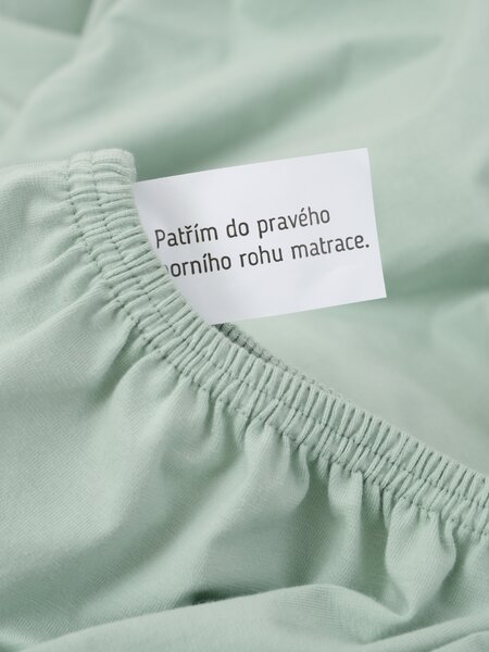 Jersey prostěradlo s elastanem 140 × 200 cm – mátové