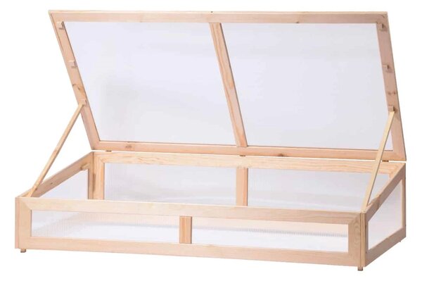 Dobar Drevený vyvýšený záhon so strechou 126 x 67 x 31,5 cm