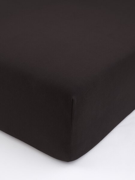 Jersey prostěradlo s elastanem 120 × 200 cm – tmavě hnědé