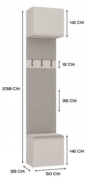 Šatníková skriňa HAGA II 1Sz1W - béžová