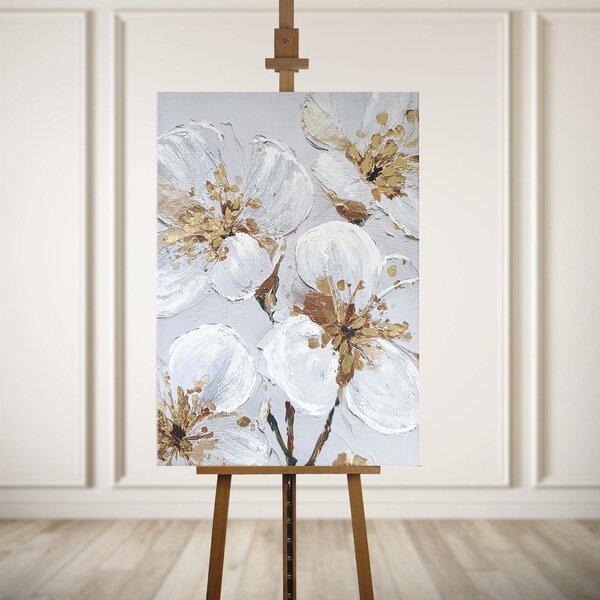 Obraz s ručne maľovanými prvkami 70x100 cm Petal Glow – Styler