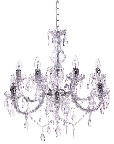 Luster priehľadný krištáľový 6 žiaroviek moderný glamour štýl obývačka jedáleň spálňa