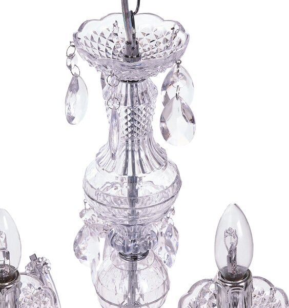 Luster priehľadný krištáľový 6 žiaroviek moderný glamour štýl obývačka jedáleň spálňa