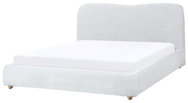 Posteľ s úložným priestorom svetlosivá polyesterové čalúnenie 160 x 200 cm minimalistický moderný dizajn spálňa