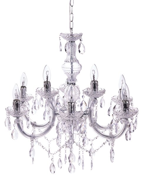 Luster priehľadný krištáľový 6 žiaroviek moderný glamour štýl obývačka jedáleň spálňa