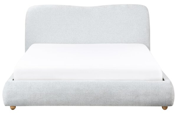 Posteľ s úložným priestorom svetlosivá polyesterové čalúnenie 160 x 200 cm minimalistický moderný dizajn spálňa