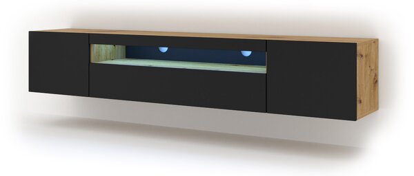 TV stolík AURA 200 | dub artisan/čierny mat