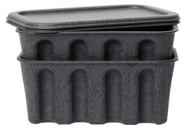 Ferm Living Papierový úložný box Pulp Small sada 2 ks, charcoal