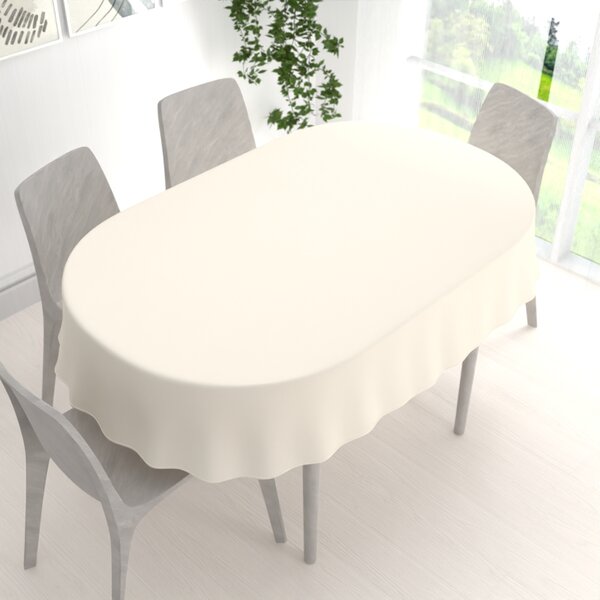 Biante Teflónový oválny obrus TF-037 Smotanový bez vzoru 80x120 cm