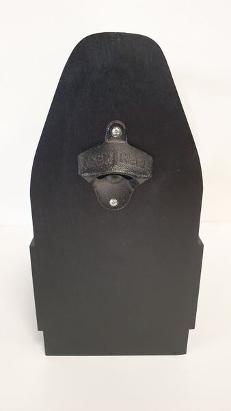Drevený stojan na pivo s otváračom 23,5 × 30 × 15,5 cm