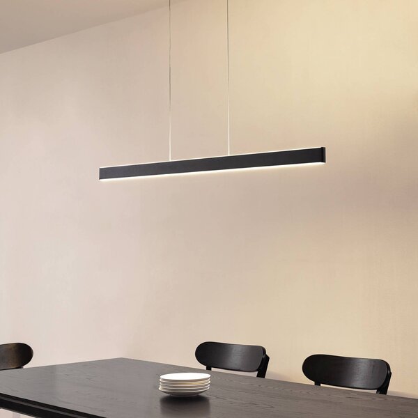 Lucande Smart LED závesné svietidlo Mylosh, čierne, Tuya, Čierna, Obývacia izba / jedáleň, Hliník, Moderný, Závesné svietidlo