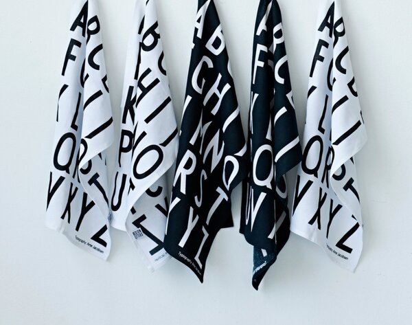 Design Letters Kuchynská utierka Design Letters, sada 2 ks, black